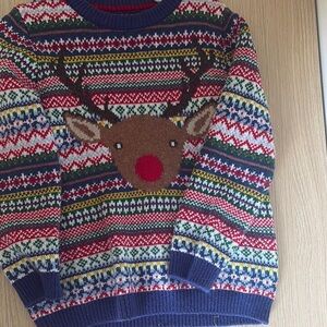 Festive Reindeer Pattern Sweater - Multicolor mini Biden size 4-5
